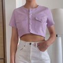 Revolve Song Of Style Button Up Crop Top Photo 0