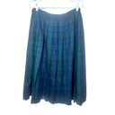 Pendleton  Tartan Plaid Wool Pleated Midi Skirt Size 14 Photo 3