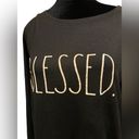 Rae Dunn NEW  Black White Blessed Verbiage Raglan Stretch Long Sleeve Casual Top Photo 2