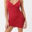 Garage Cherry Red Mini Wrap Dress Photo 0