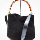 Gucci  Bamboo Black Suede and Leather Handbag Photo 0