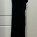 Badgley Mischka  Black One Shoulder Beaded Draped Gown Size 2 US Photo 0