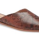 Madewell The Emilia Snakeskin Mule Slip On Leather Sandals Burgundy Black NEW Photo 2