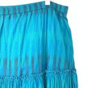 Coldwater Creek  Women's Size Large Pull On Broomstick Maxi Skirt Ikat Blue Photo 2