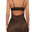 Brown Satin Slip Dress Photo 2