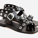 J.Crew LEATHER GROMMET CRISSCROSS SANDALS BLACK  SZ 8 Photo 0