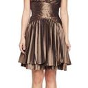 Halston Heritage  Strapless Bronze  Cocktail Dress Dress SIZE 4 Photo 0