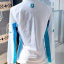 FootJoy  Sport Mid Later White Aqua 1/2 Zip Pullover Top Women’s Small Photo 4