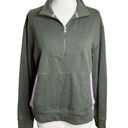 Pact Organic Sweatshirt Womens Medium Green Purple Colorblock Quarter Zip Photo 0