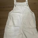 NEW White Cotton Linen Short Overalls Bib Shortalls with Pockets M Size M Photo 5