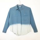 Splendid  XS Blue chambray Bleach Dip Dyed Boyfriend Shirt Photo 1