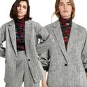 Rachel Comey Target Women's Large Oversized Herringbone Tweed Linen Gray Blazer Black Photo 1