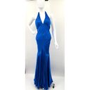 Cache  Blue Silk Mermaid Pageant Prom Gown Dress Photo 10