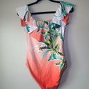 Trina Turk  Costa De Prata Tropical Floral Ruffled One Piece Swimsuit Size 12 Photo 3