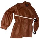 Marc New York  Andrew Marc Brown/ chocolate Zip up Fax Leather Jacket | Size M Photo 4