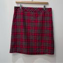 Talbots  Red Tartan Plaid Rayon Skirt Classic Career Lined Holiday sz 10 P Photo 1