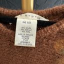 Max Studio Sweater Cape Shrug Wrap Brown Wool Flower Accent One Size Poncho Photo 3