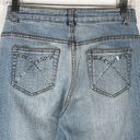 Cache  Size 4 Capri Jeans Cropped Light Blue Rhinestones Cuffed Pockets 1075 Photo 2