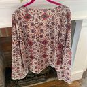 Daytrip  Medium Blouse w/Flared Sleeves Floral Print Like New Photo 2