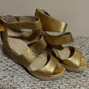 Botkier  Gold Julian Leather Espadrille Wedge Sandals- Size 10 Photo 2