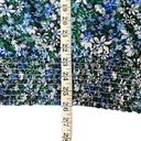 Karl Lagerfeld  Paris Size 2X Blue Green Floral 3/4 Sleeve Smocked Waist Blouse‎ Photo 8