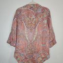 Chico's  Eclectic Paisley Printed Floral 100% Linen Women S Button Front Shirt Photo 8