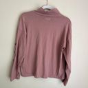 Madewell Button Sleeve Turtleneck Sweatshirt Mauve Photo 6