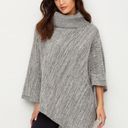 Barefoot Dreams Cozychic Point Dume Poncho Heather Gray 801 Turtleneck One Size Photo 0