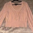 BCBGMAXAZRIA  Women's Bishop Sleeve Cable Sweater Photo 0