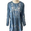 Philosophy  Dress Chambray‎ Embroidered Floral High Low Tunic Dress Size Large Photo 0