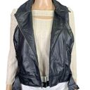 Jack by BB Dakota  Womens Vest Faux Leather Asymmetrical Belted Black Full Zip Photo 4