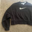 Nike  Sweatshirt Women's Size XS Black Dri Fit Oversized Crop Pullover Crew Neck Photo 5