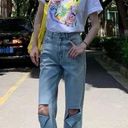 Vintage Blue J.ing High Waisted  wash ripped jeans Photo 4