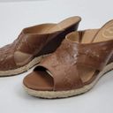 Jack Rogers  Sophia Leather Wedges Oak Brown Slip On Size 8M Photo 1