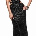 Faviana  7509 Black Sequin Strappy Formal Gown Dress Mob Wife $400 10 Photo 0