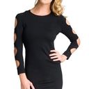 Alice + Olivia  Black Bodycon Mini Dress Cut Out Sleeves Size XS Photo 0