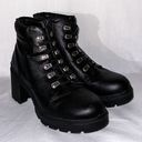 No Boundaries Womens Black Combat Boots Y2K Chunky Heel Lace Up Black Boots Size Photo 0