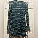 Bebop  medium green dress with bell sleeves. High neck line Photo 3