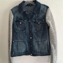 INC Denim Jacket with Knit Sleeves Size Medium Photo 1