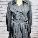 BCBGMAXAZRIA  Womens Gray Ruffled Belted Ophelia Trench Coat Size Small Photo 0