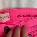 Alice + Olivia  Good High Rise Exposed Button Fly Jean Neon Pink Skinny Ankle 26 Photo 2