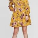 Xhilaration NWOT Gold Yellow Floral Long Sleeved Smocked Dress Photo 0