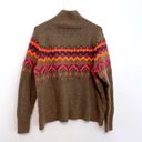 Lou & grey LOU GREY LOFT Fair Isle Sweater Brown Multi Nordic Nylon Wool Turtleneck Medium Photo 10