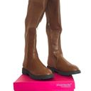 Shoedazzle  Demi Boots Riding Chunky Lug Sole Brown Knee High Photo 3