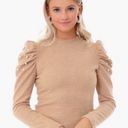 Tuckernuck  Pomander Place Puff Sleeve Pearl Sweater in Camel Photo 1