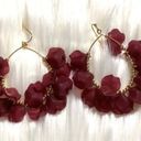 Petal Red Flower  Dangle Earrings Photo 0