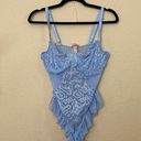 Dolls Kill Sugar Thrillz x  Blue Lace Butterfly lingerie Print Bodysuit size L Photo 4