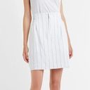 EXPRESS NEW  High Waisted Pinstripe Linen-Blend Smocked Waist Mini Skirt Sz M Photo 1