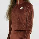 Nike  Air Velour Quarter Zip Long Sleeve Brown Photo 1