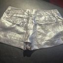 Bebe  Silver Metallic Shorts Photo 1